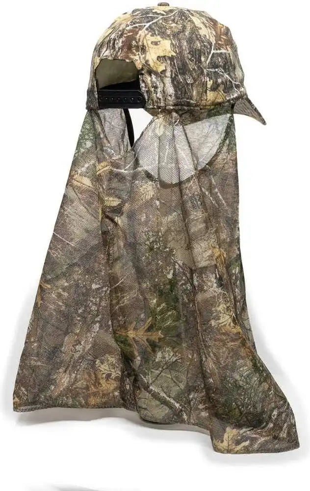 Oc Sports 203dn Adjustable Cap with Attached Mesh Facemask - Realtree Edge - 6 7/8’’ - 7 1/2’’