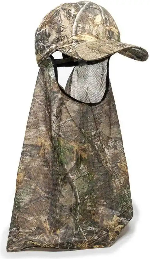 Oc Sports 203dn Adjustable Cap with Attached Mesh Facemask - Realtree Edge - 6 7/8’’ - 7 1/2’’