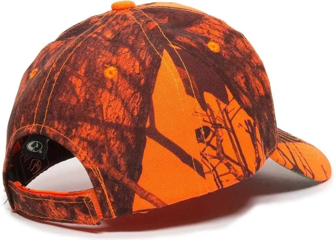 Oc Sports 350 Adjustable Cap that is Easily Visible - Mossy Oak Break-up Blaze - 6 7/8’’ - 7 1/2’’