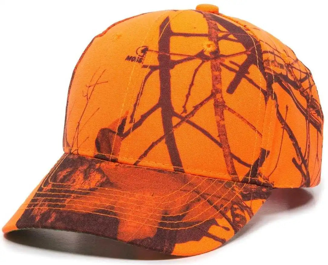 Oc Sports 350 Adjustable Cap that is Easily Visible - Mossy Oak Break-up Blaze - 6 7/8’’ - 7 1/2’’