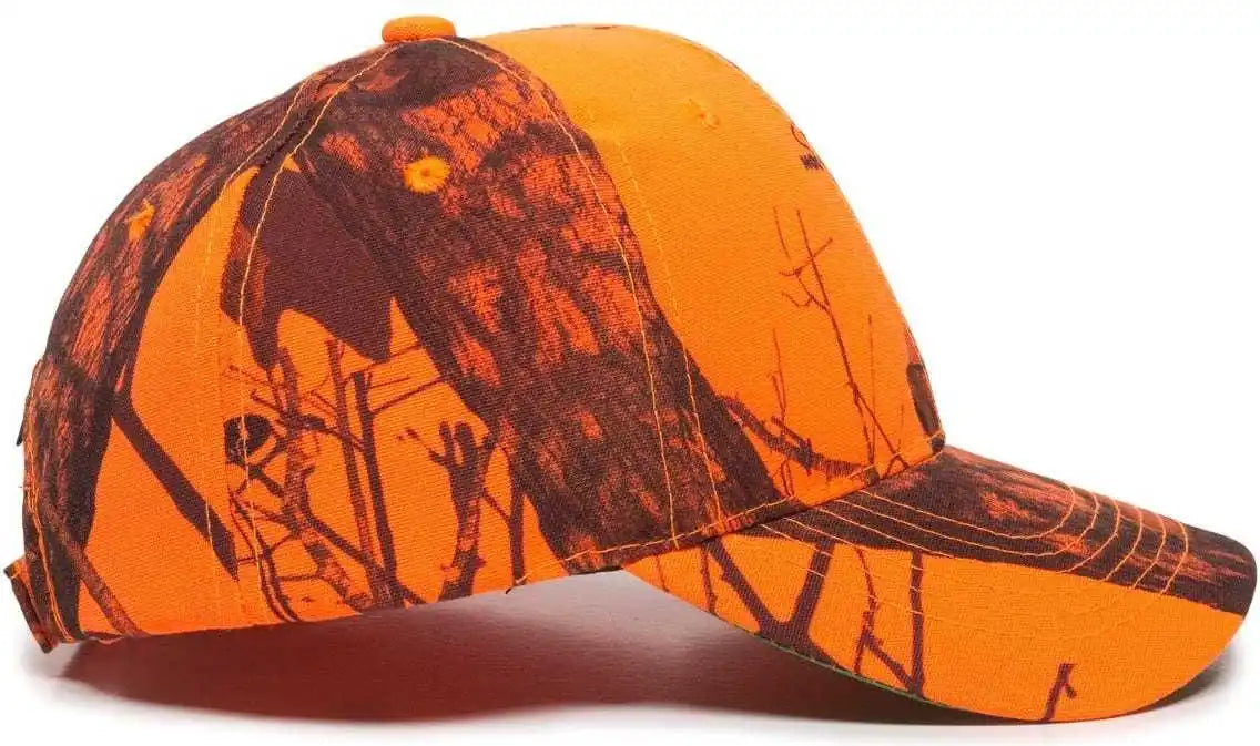 Oc Sports 350 Adjustable Cap that is Easily Visible - Mossy Oak Break-up Blaze - 6 7/8’’ - 7 1/2’’