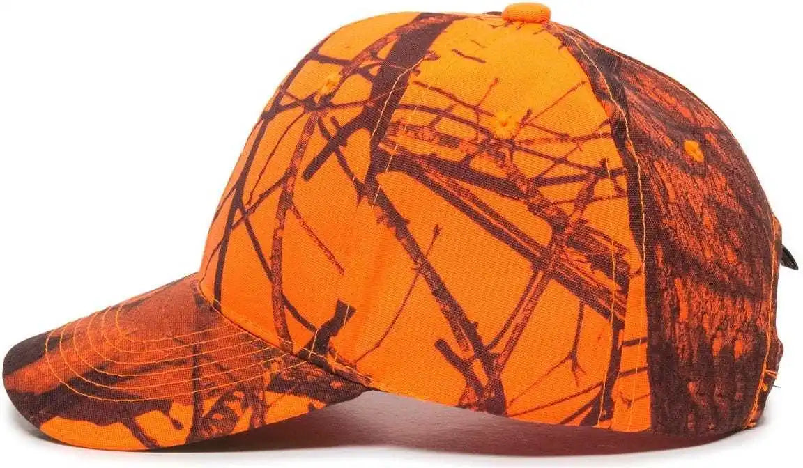 Oc Sports 350 Adjustable Cap that is Easily Visible - Mossy Oak Break-up Blaze - 6 7/8’’ - 7 1/2’’