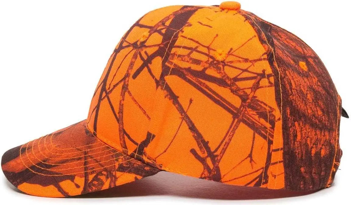 Oc Sports 350 Adjustable Cap that is Easily Visible - Mossy Oak Break-up Blaze - 6 7/8’’ - 7 1/2’’