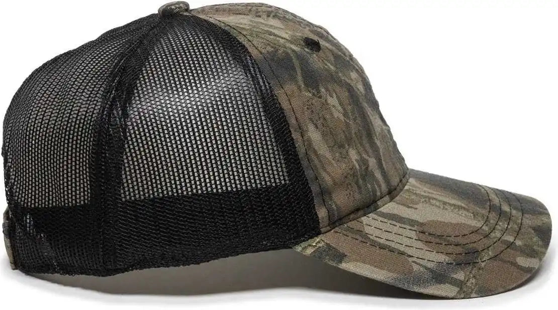Oc Sports 430pc Adjustable Mesh Back Cap - Original Mossy Oak Break-up Black - 6 7/8’’ - 7 1/2’’