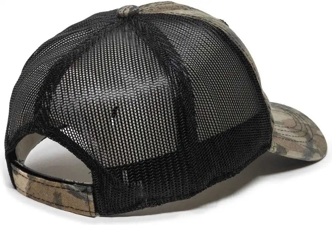 Oc Sports 430pc Adjustable Mesh Back Cap - Original Mossy Oak Break-up Black - 6 7/8’’ - 7 1/2’’