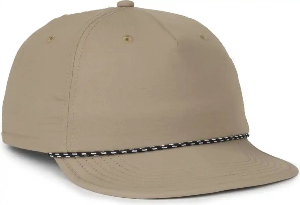 Oc Sports 504 Packable Flat Visor with Cord Cap - Khaki - Osfm