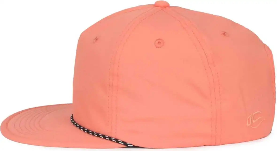 Oc Sports 504 Packable Flat Visor with Cord Cap - Salmon - Osfm