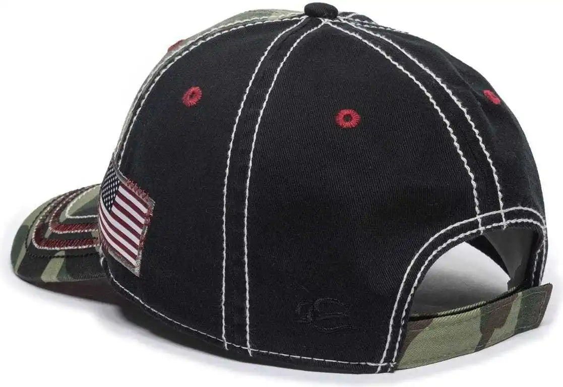 Oc Sports Agc-100 Adjustable Cap - Generic Camo Black American Flag - Green / 6 7/8’’ - 7 1/2’’