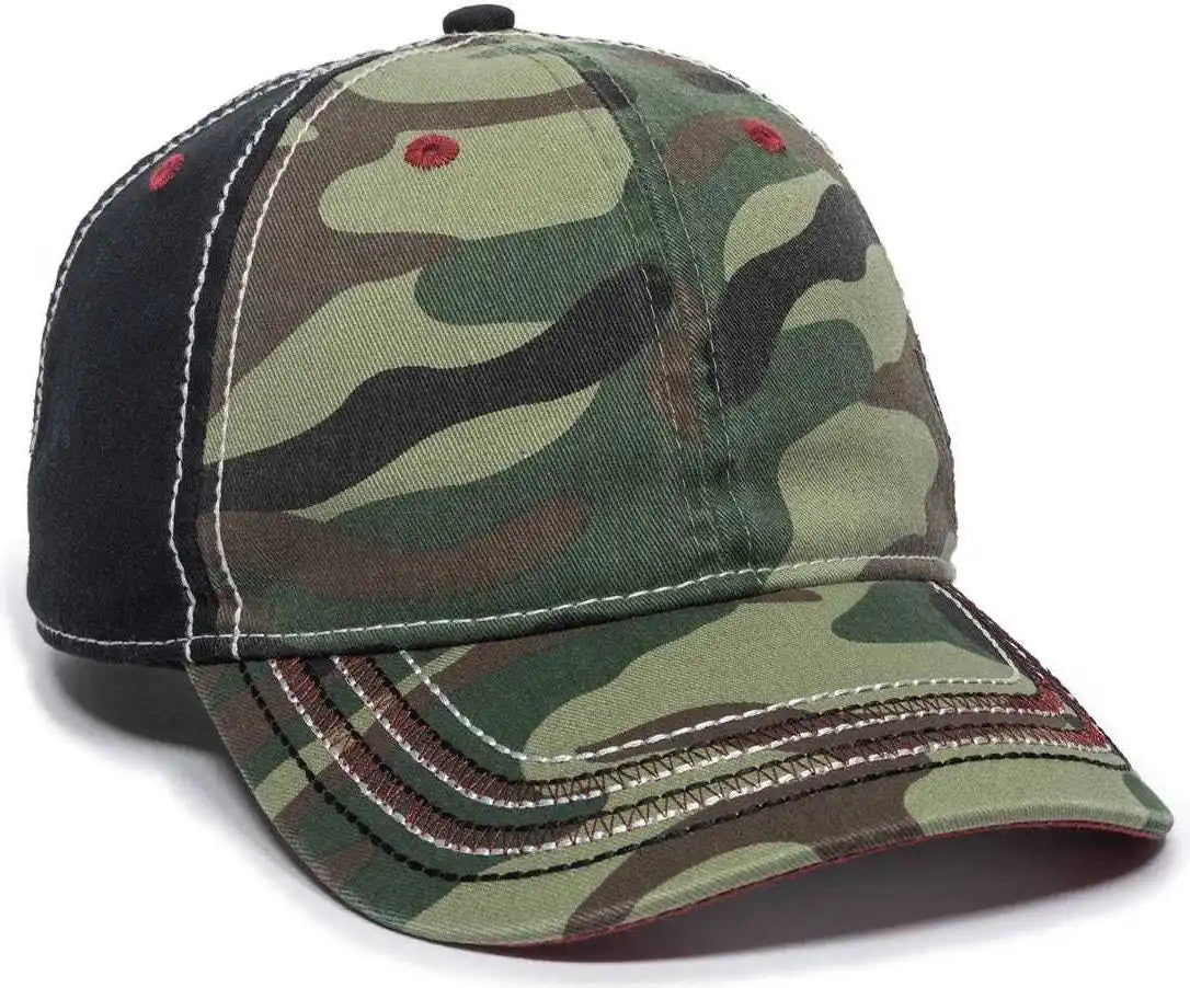 Oc Sports Agc-100 Adjustable Cap - Generic Camo Black American Flag - Green / 6 7/8’’ - 7 1/2’’