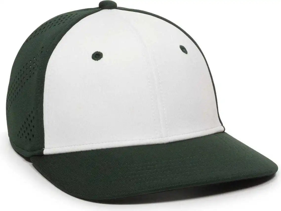 Oc Sports Air25 Flexible Fitting Cap - White Dark Green - Forest / 6 3/8’’ - 3/4’’
