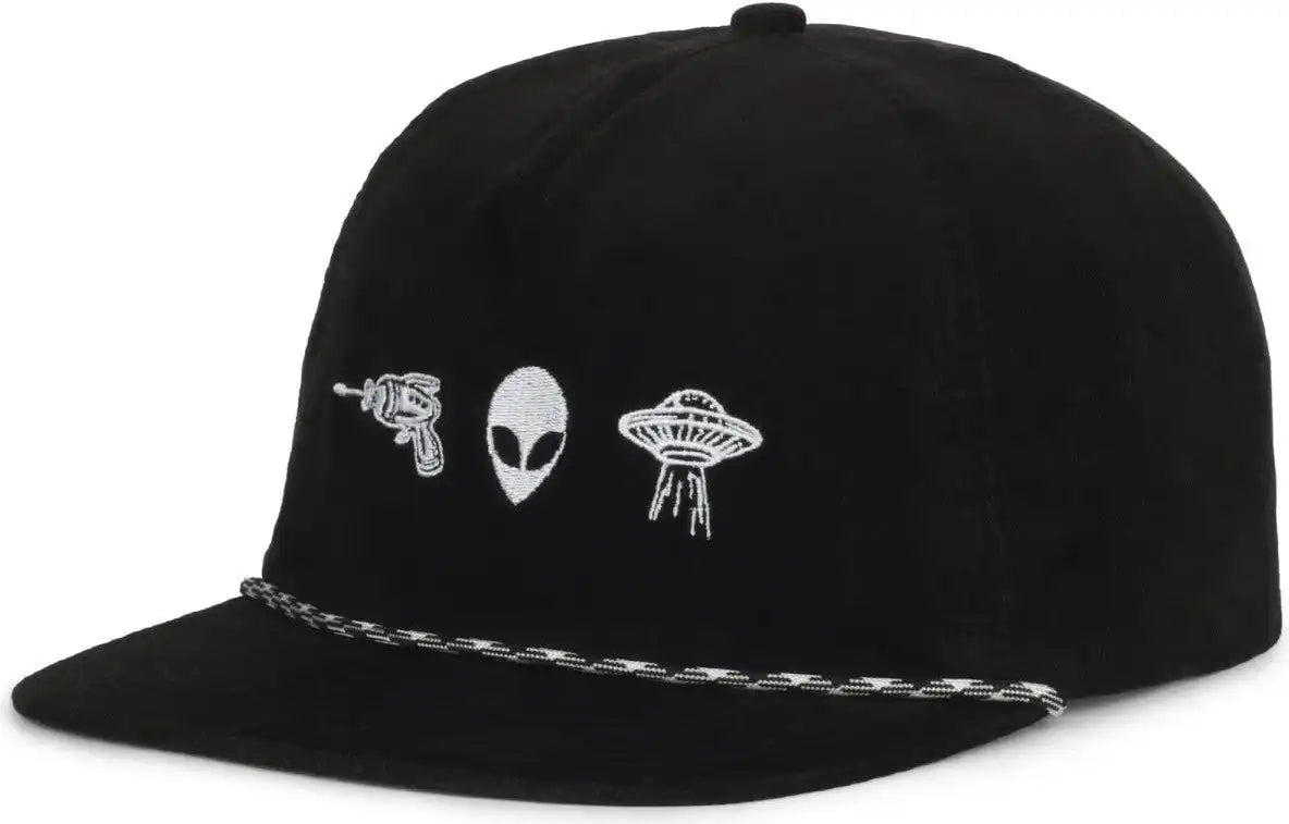 Oc Sports Alien02 Mid Crown Dad Cap - Black - 6 7/8’’ - 7 1/2’’