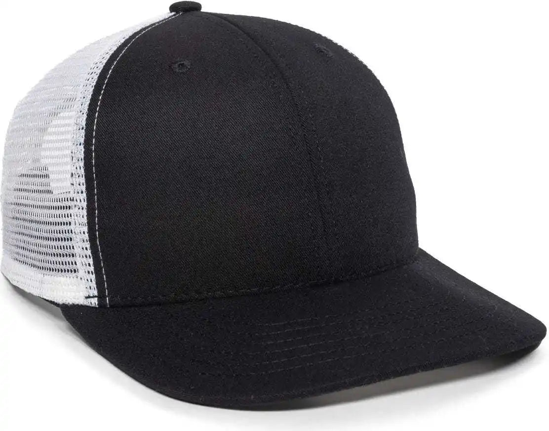 Oc Sports Am-101m Usa Made Mesh Back Cap - Black White - 6 7/8’’ - 7 1/2’’