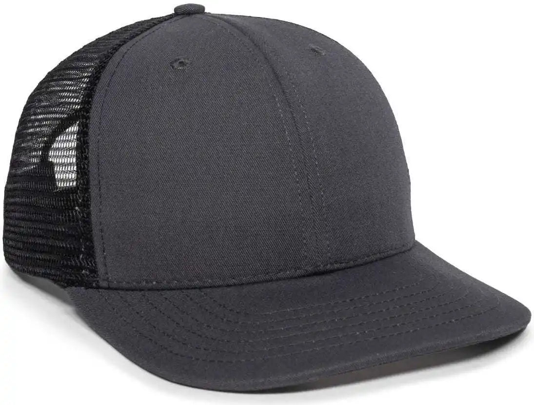 Oc Sports Am-101m Usa Made Mesh Back Cap - Charcoal Black - Dark Gray / 6 7/8’’ - 7 1/2’’