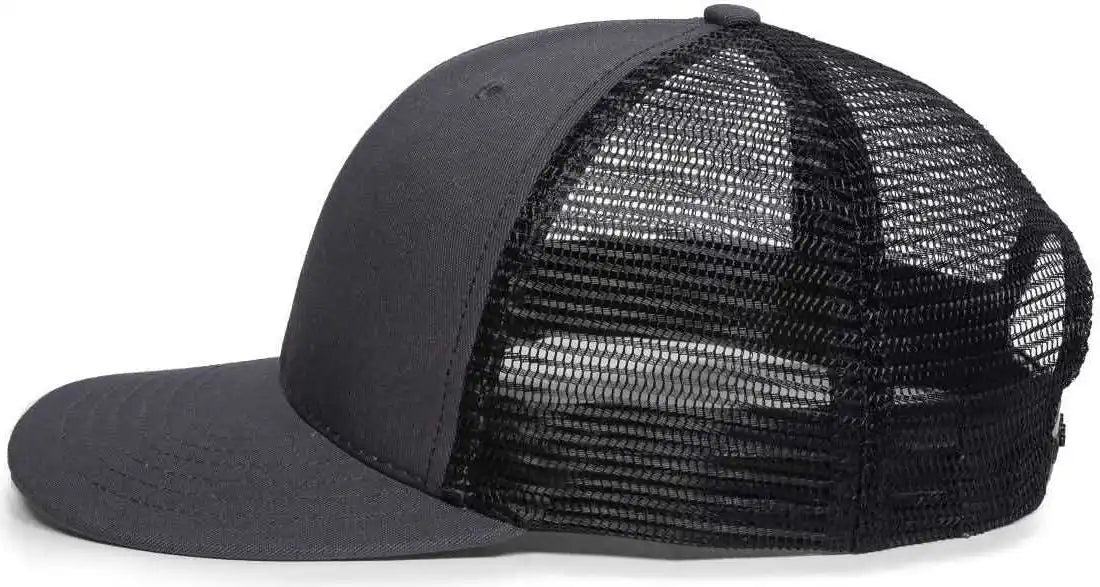 Oc Sports Am-101m Usa Made Mesh Back Cap - Charcoal Black - Dark Gray / 6 7/8’’ - 7 1/2’’