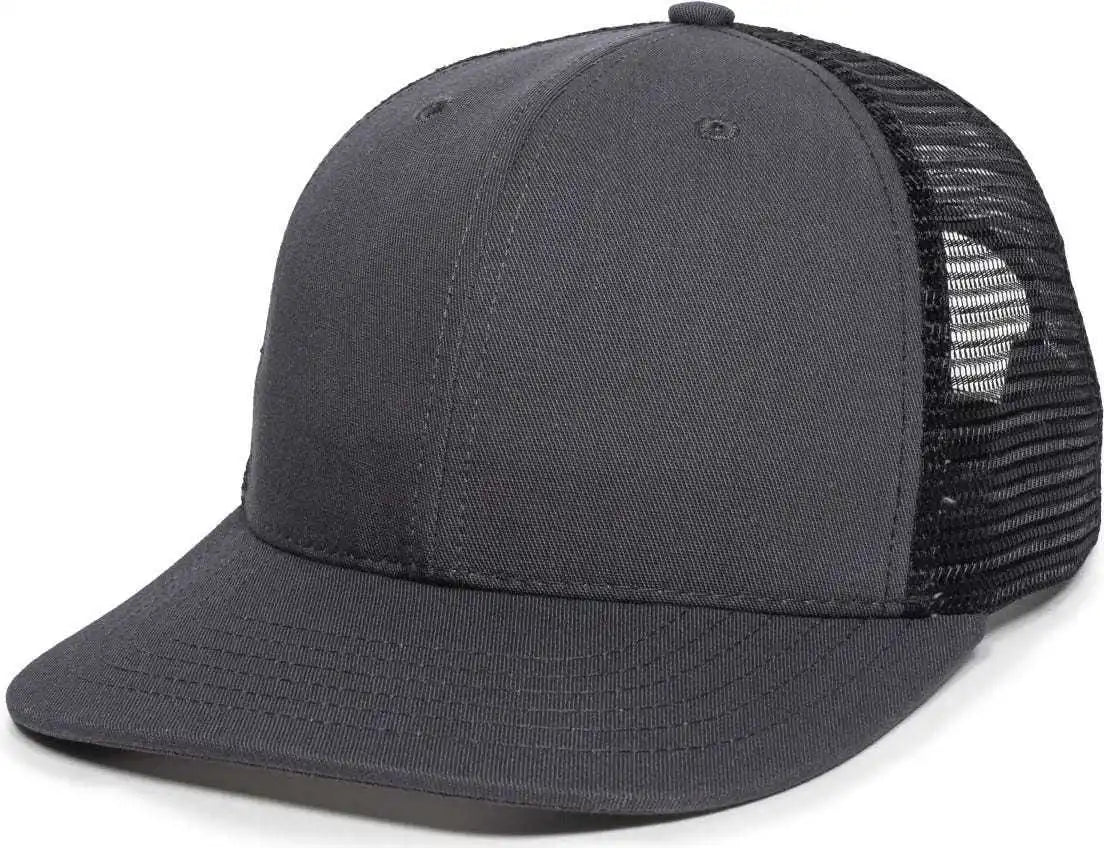 Oc Sports Am-101m Usa Made Mesh Back Cap - Charcoal Black - Dark Gray / 6 7/8’’ - 7 1/2’’