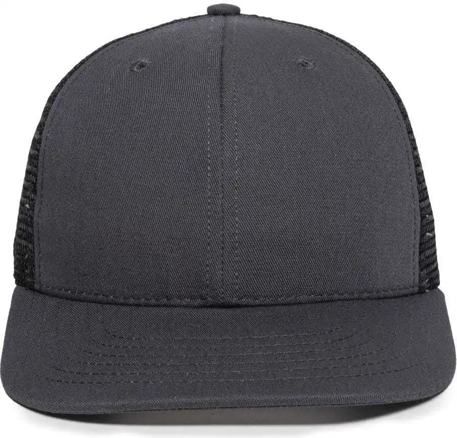Oc Sports Am-101m Usa Made Mesh Back Cap - Charcoal Black - Dark Gray / 6 7/8’’ - 7 1/2’’