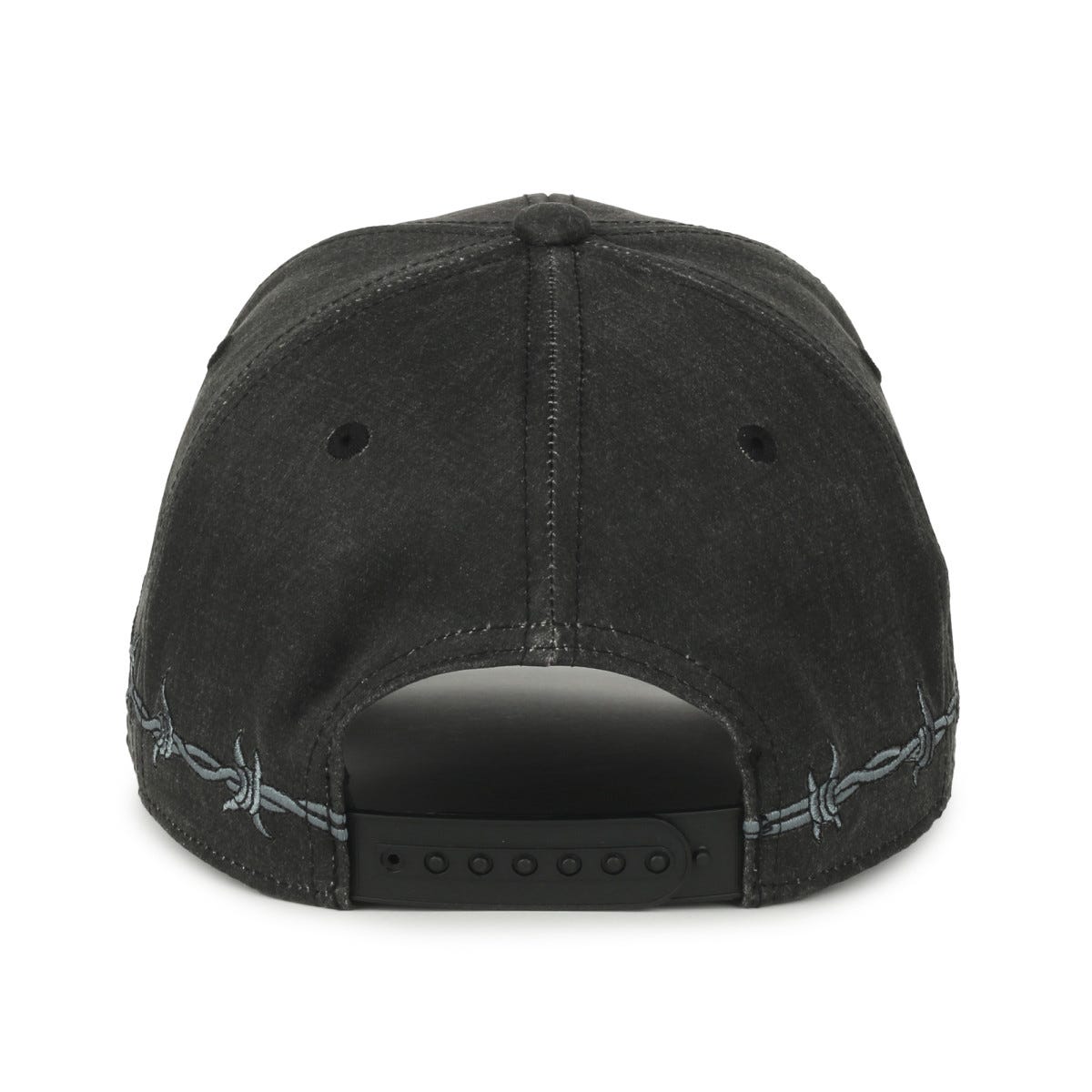 Oc Sports Barb-01 Barbed Wire Embroidery Solid Back Cap - Black