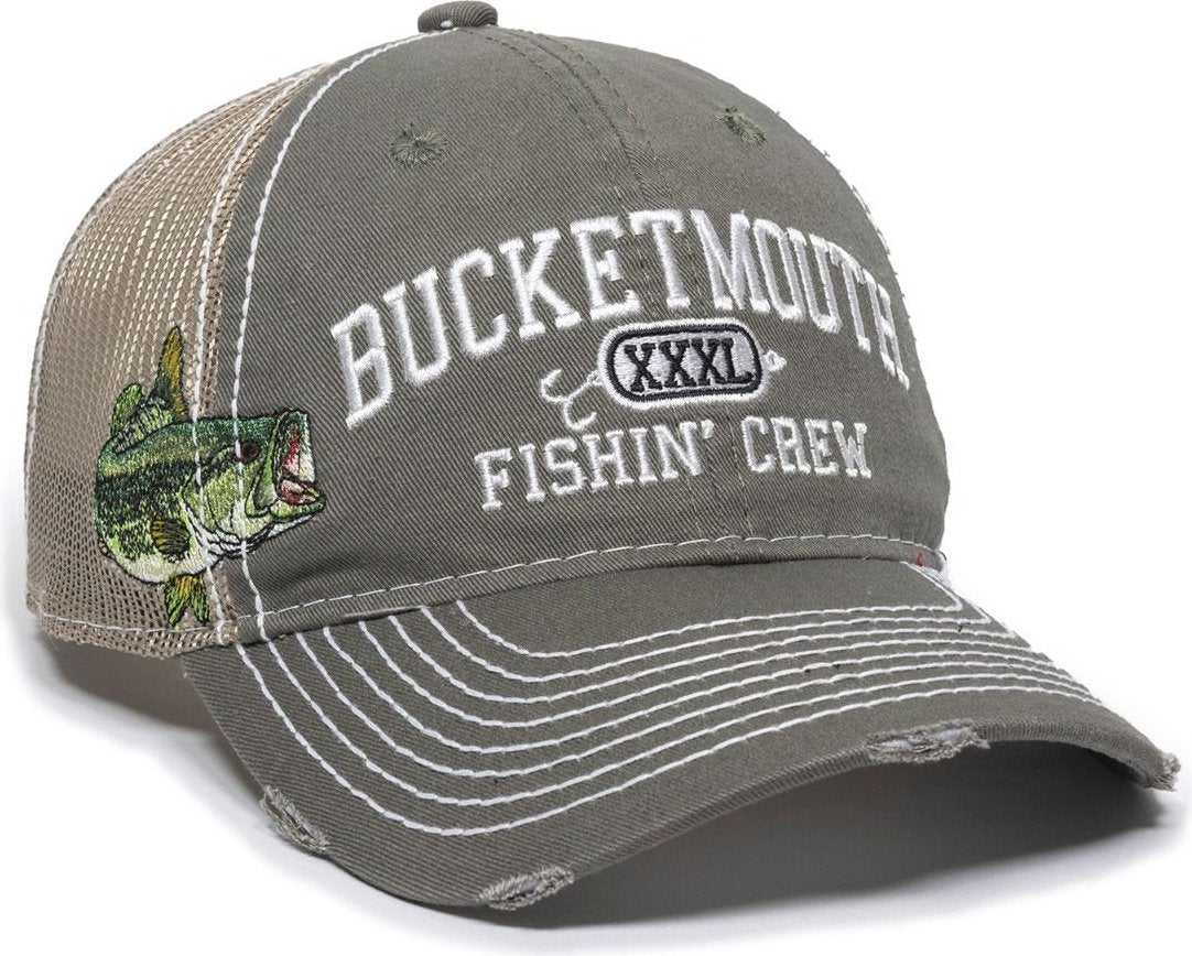 Oc Sports Bas-027 Fishing Adjustable Mesh Back Cap - Olive Khaki - 6 7/8’’ - 7 1/2’’