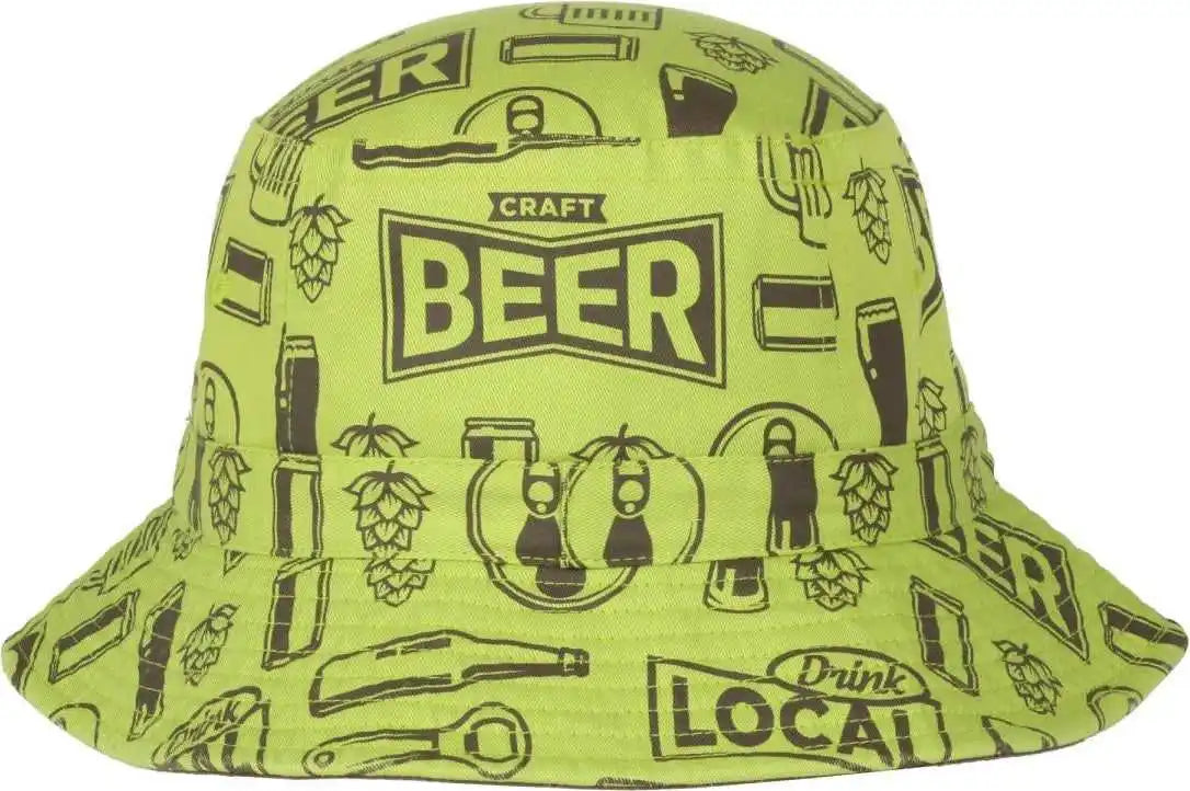 Oc Sports Beer-031 Pabst Bucket Hat - Lime - 6 7/8’’ - 7 1/2’’