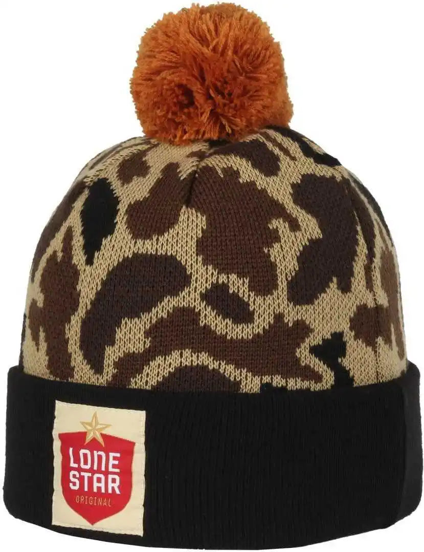 Oc Sports Beer-033 Pabst Beanie with Pom - Generic Waterfowl Camo - Mulit-colored / 6 7/8’’ - 7 1/2’’