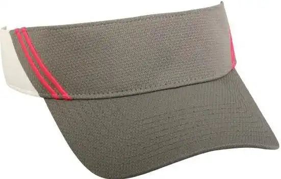 Oc Sports Bmv-300 Visor 2 Rows of Contrast Stitching - Graphite White Fuchsia - Dark Gray / 6 7/8’’ - 7 1/2’’