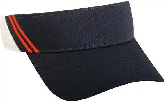 Oc Sports Bmv-300 Visor 2 Rows of Contrast Stitching - Navy White Orange - 6 7/8’’ - 7 1/2’’