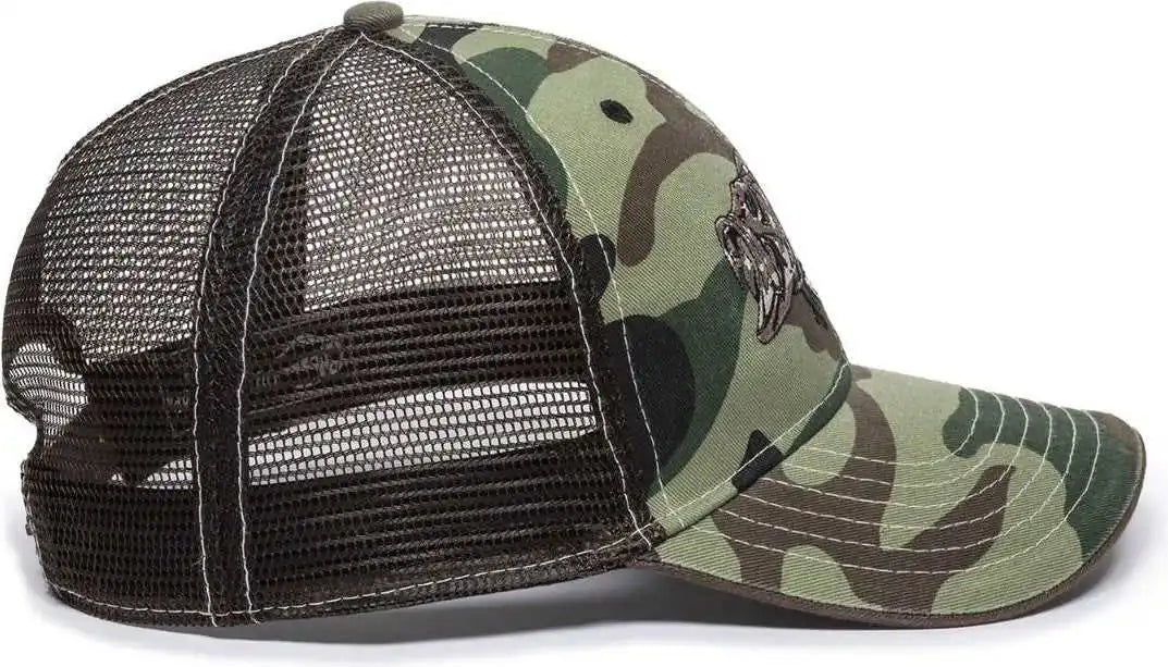 Oc Sports Bon-022 Fishing Adjustable Mesh Back Cap - Generic Camo Brown - Green / 6 7/8’’ - 7 1/2’’