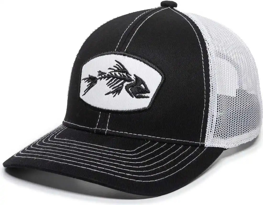 Oc Sports Bon-200 Bone Collection Mesh Back Cap - Black White - 6 7/8’’ - 7 1/2’’
