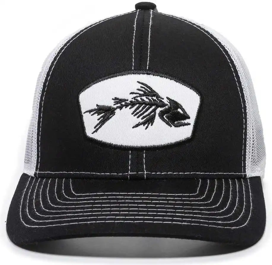 Oc Sports Bon-200 Bone Collection Mesh Back Cap - Black White - 6 7/8’’ - 7 1/2’’