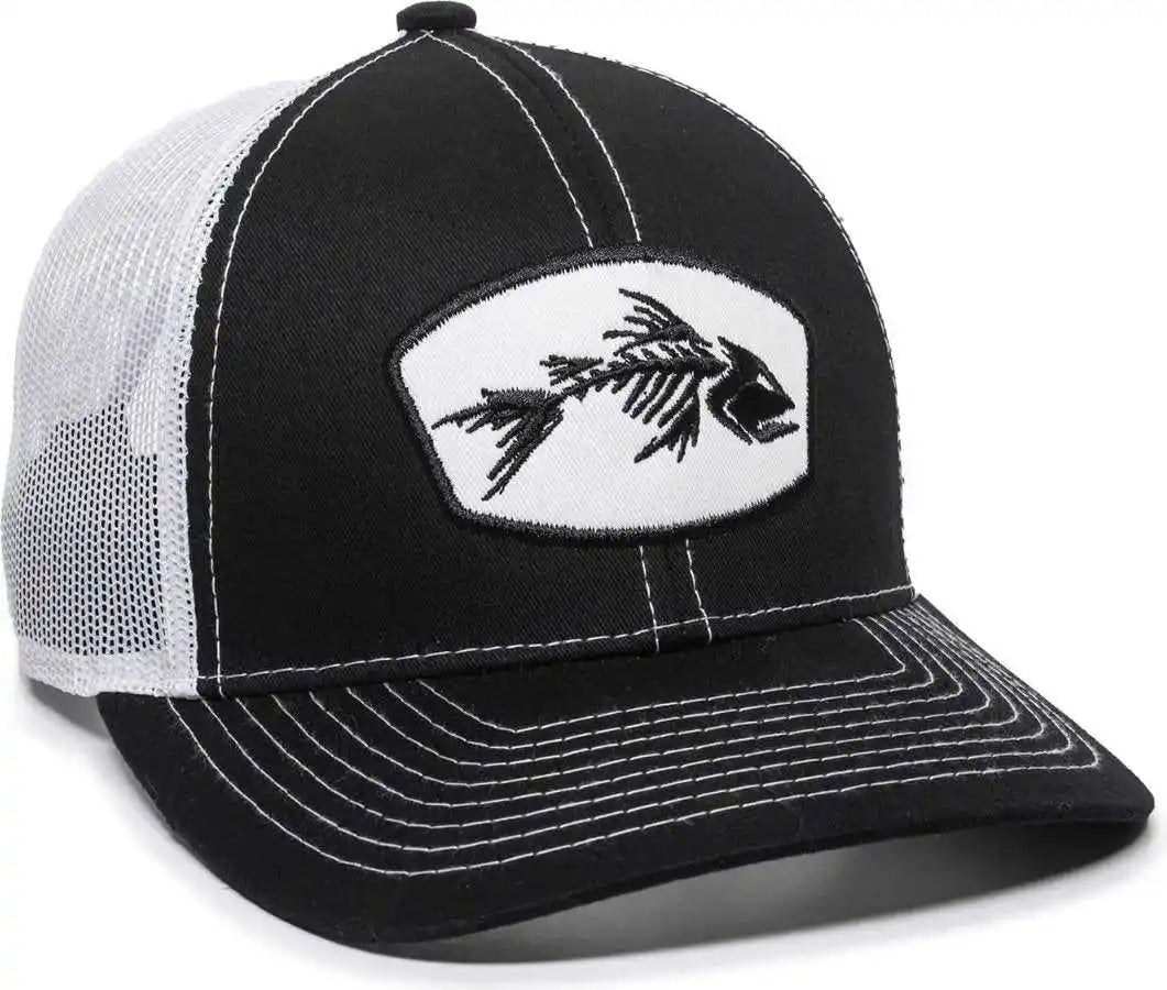 Oc Sports Bon-200 Bone Collection Mesh Back Cap - Black White - 6 7/8’’ - 7 1/2’’