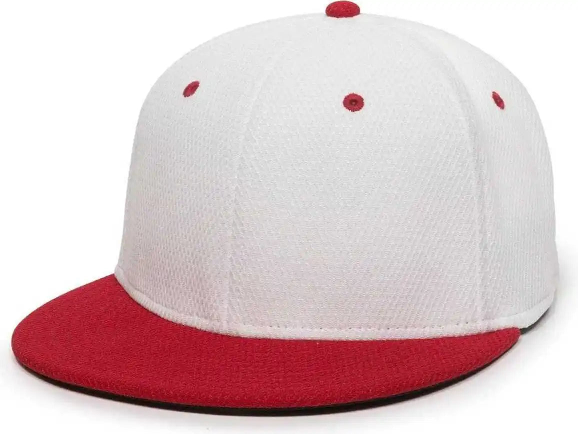 Oc Sports Cage25 Flexible Fitting Cap - White Red