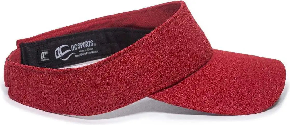 Oc Sports Cage75 Visor - Red - 6 7/8’’ - 7 1/2’’