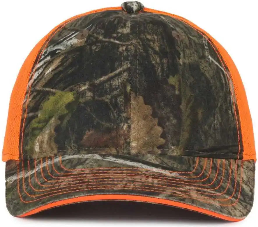 Oc Sports Cgwm-301 Adjustable Mesh Back Cap - Mossy Oak Country Dna Neon Orange - Osfm