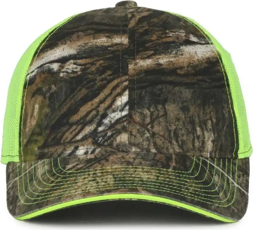 Oc Sports Cgwm-301 Adjustable Mesh Back Cap - Mossy Oak Country Dna Neon Yellow - Osfm