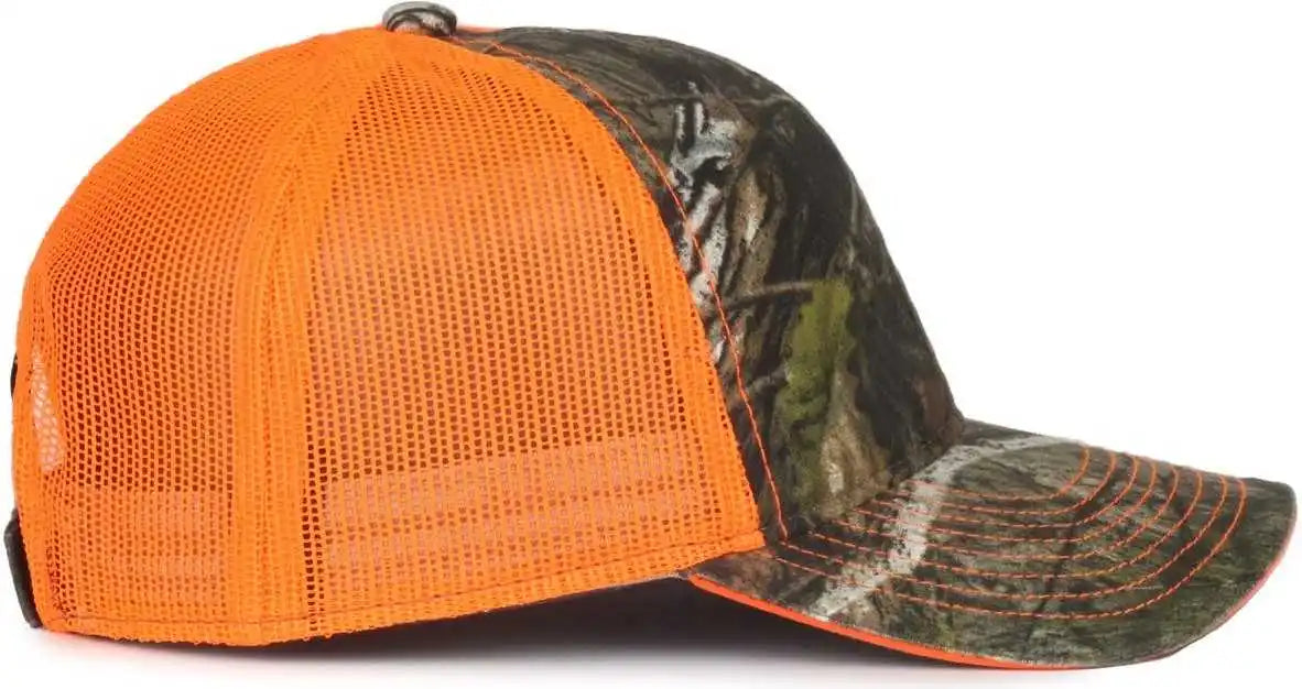 Oc Sports Cgwm-301 Adjustable Mesh Back Cap - Mossy Oak Country Dna Neon Orange - Osfm