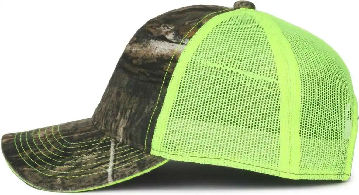 Oc Sports Cgwm-301 Adjustable Mesh Back Cap - Mossy Oak Country Dna Neon Yellow - Osfm