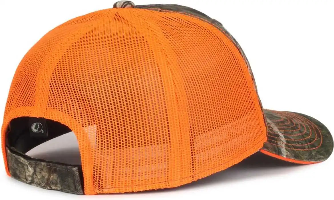 Oc Sports Cgwm-301 Adjustable Mesh Back Cap - Mossy Oak Country Dna Neon Orange - Osfm