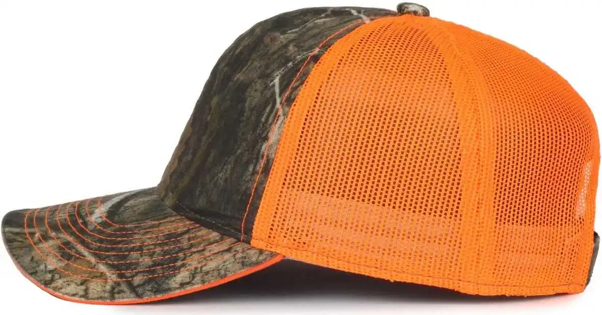 Oc Sports Cgwm-301 Adjustable Mesh Back Cap - Mossy Oak Country Dna Neon Orange - Osfm