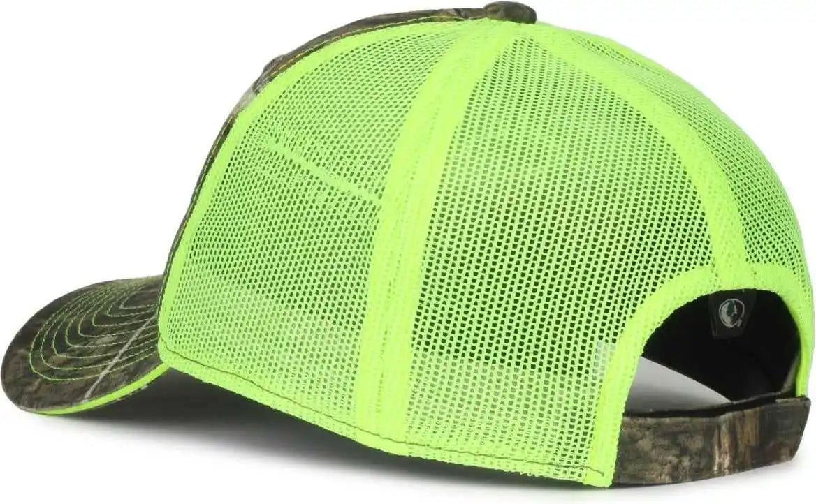 Oc Sports Cgwm-301 Adjustable Mesh Back Cap - Mossy Oak Country Dna Neon Yellow - Osfm