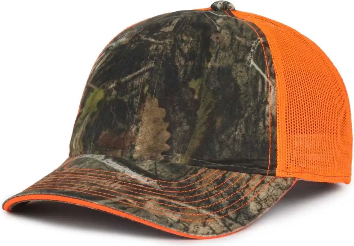 Oc Sports Cgwm-301 Adjustable Mesh Back Cap - Mossy Oak Country Dna Neon Orange - Osfm