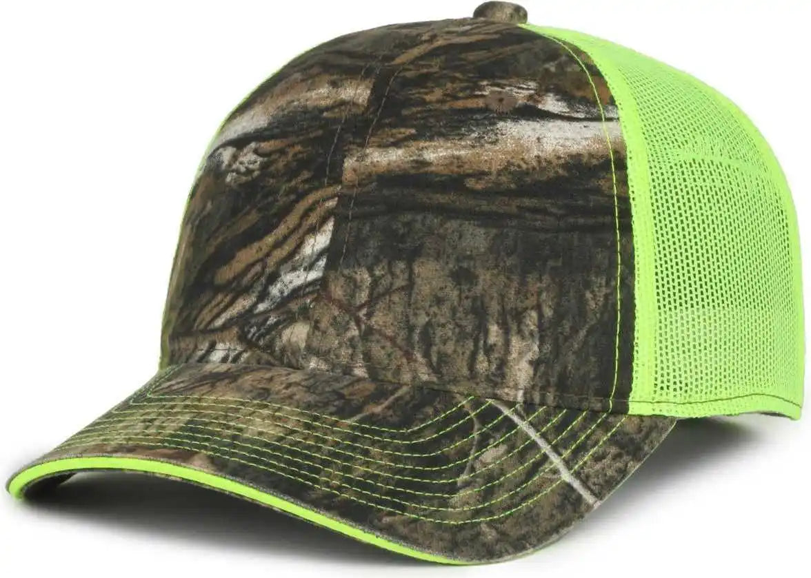 Oc Sports Cgwm-301 Adjustable Mesh Back Cap - Mossy Oak Country Dna Neon Yellow - Osfm