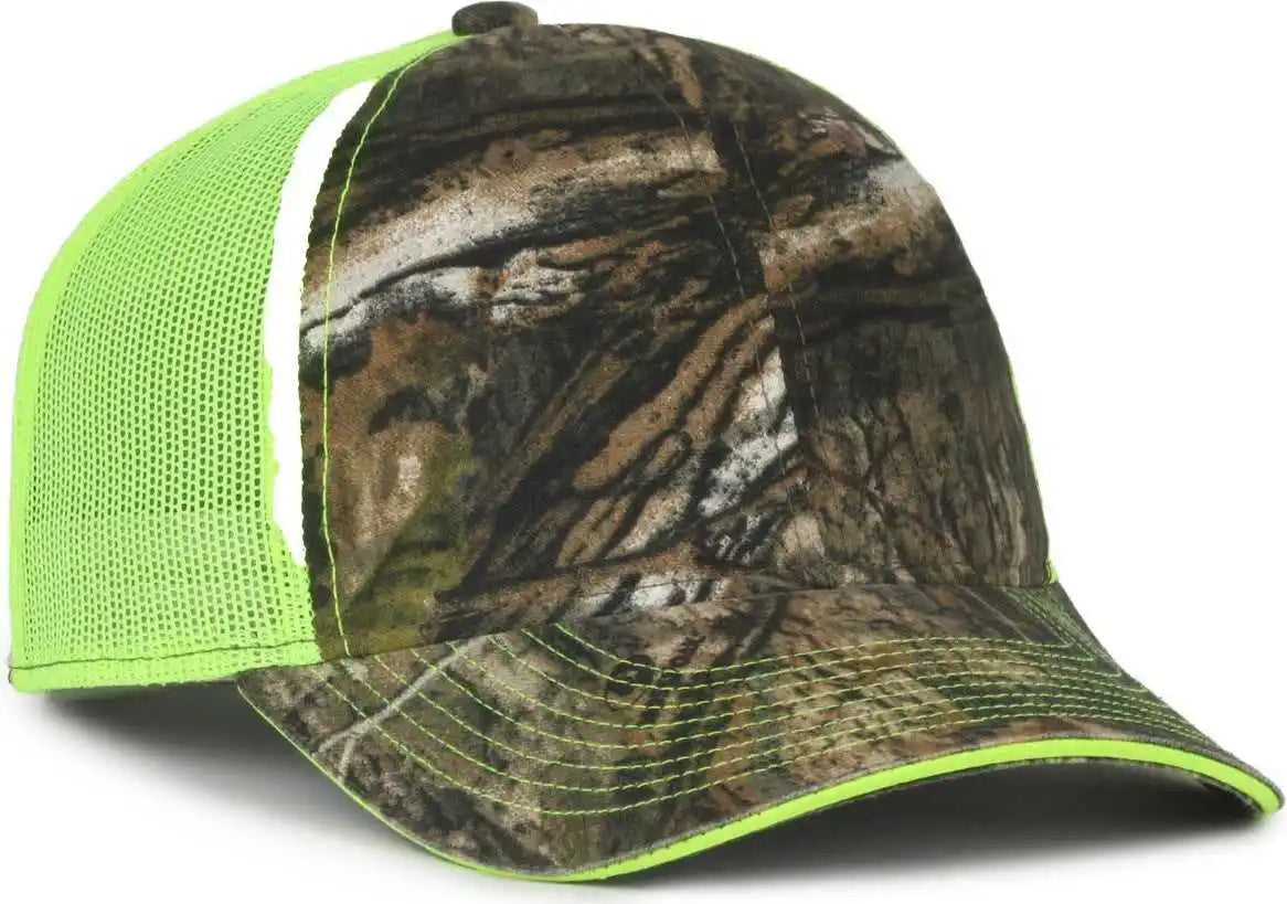 Oc Sports Cgwm-301 Adjustable Mesh Back Cap - Mossy Oak Country Dna Neon Yellow - Osfm