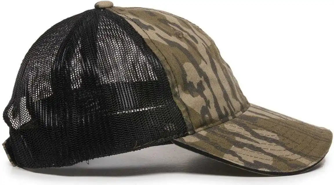Oc Sports Cgwm-301 Adjustable Mesh Back Cap - Mossy Oak Original Bottomland Black - 6 7/8’’ - 7 1/2’’
