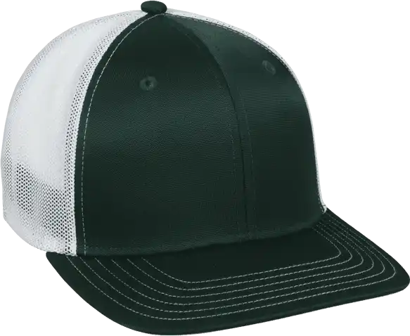 Oc Sports Ct120m Extra-flexible Slight Pre-curved Visor - Dk.green White - Forest / 6 3/4’’ - 7 1/8’’