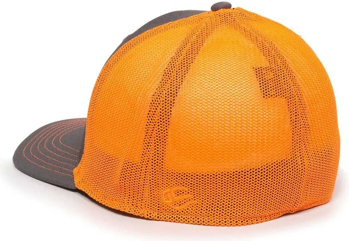 Oc Sports Ct120m Extra-flexible Slight Pre-curved Visor - Graphite Neon Orange