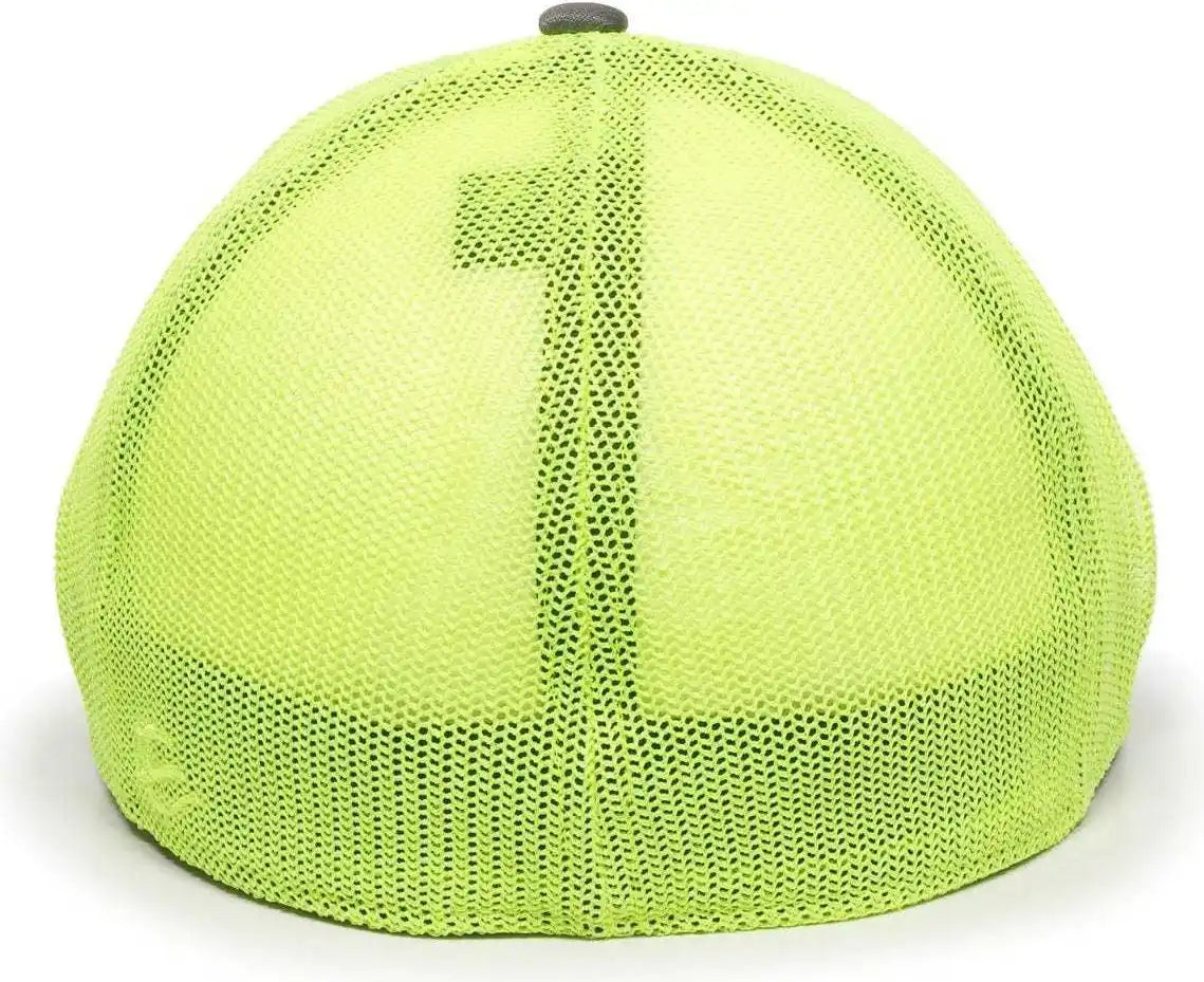 Oc Sports Ct120m Extra-flexible Slight Pre-curved Visor - Graphite Neon Yellow - Dark Gray / 6 3/8’’ - 3/4’’