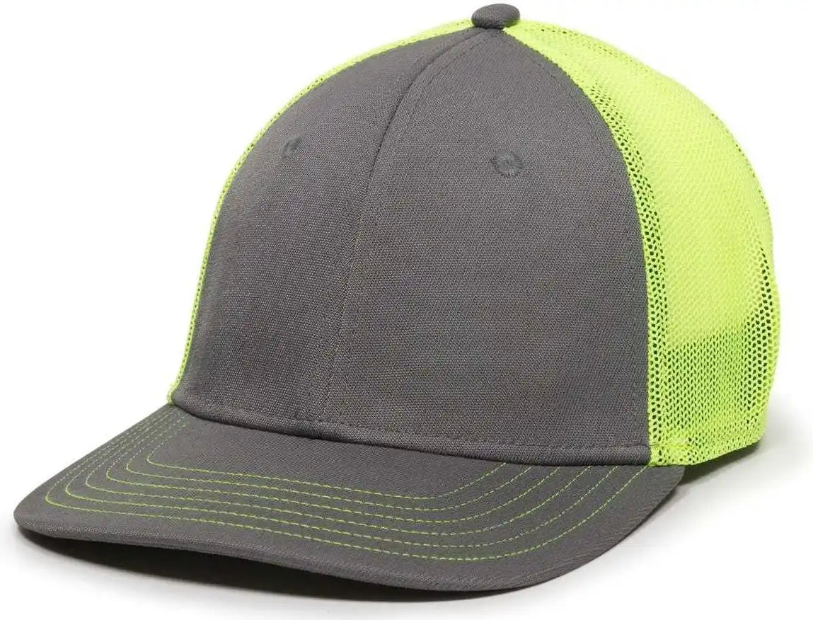 Oc Sports Ct120m Extra-flexible Slight Pre-curved Visor - Graphite Neon Yellow