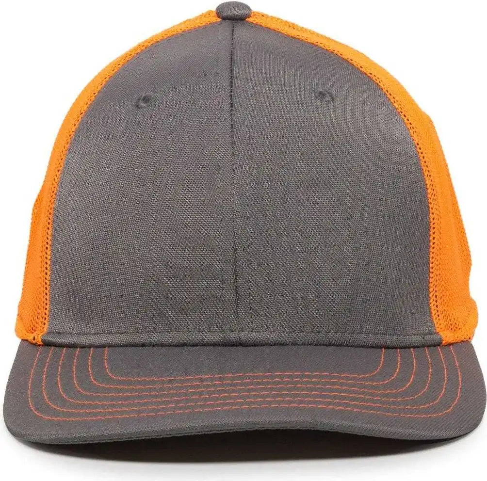 Oc Sports Ct120m Extra-flexible Slight Pre-curved Visor - Graphite Neon Orange
