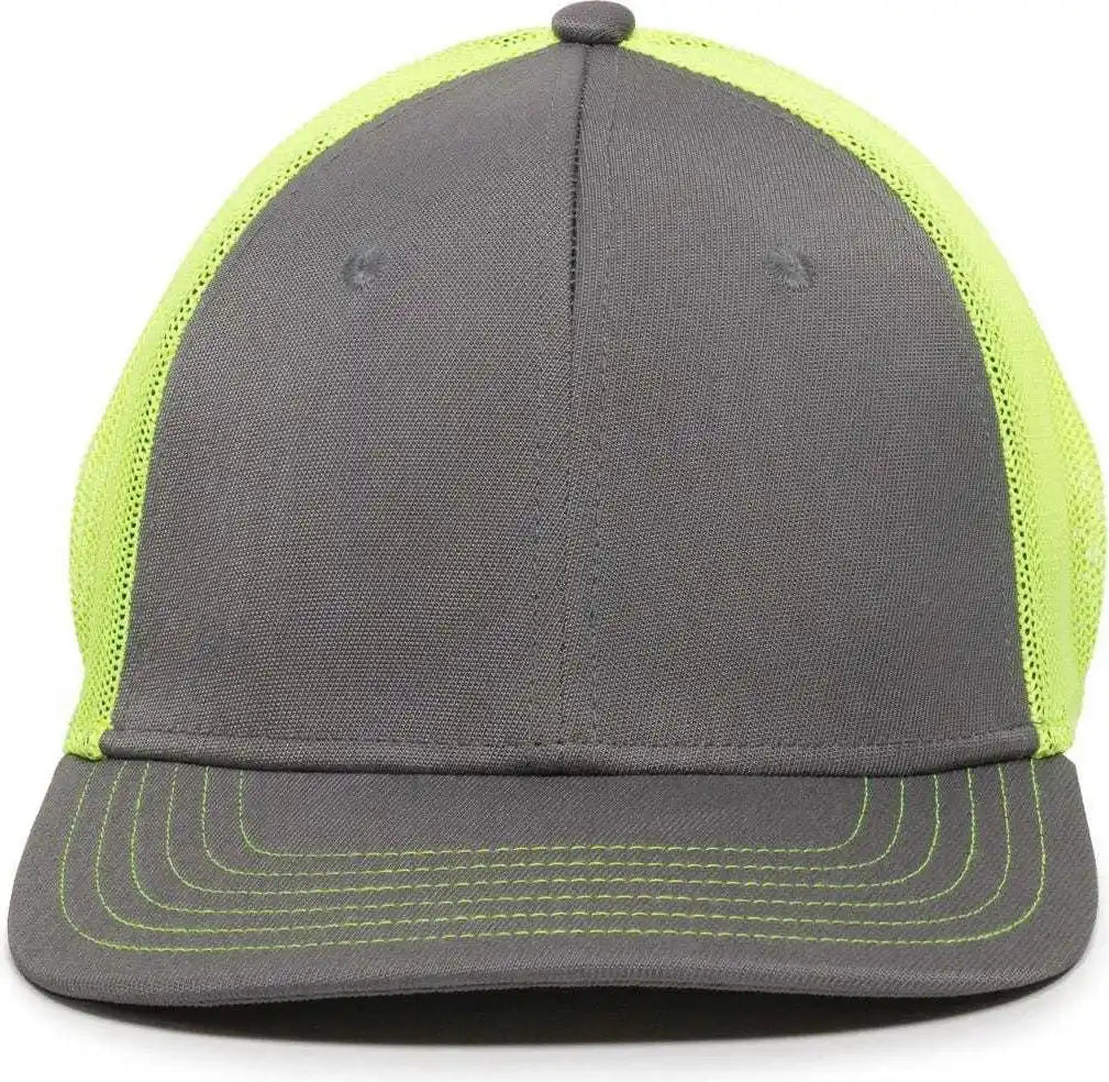 Oc Sports Ct120m Extra-flexible Slight Pre-curved Visor - Graphite Neon Yellow