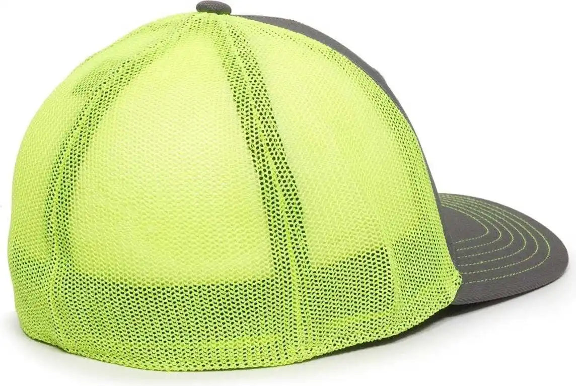 Oc Sports Ct120m Extra-flexible Slight Pre-curved Visor - Graphite Neon Yellow